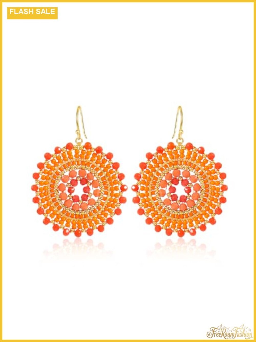 Crystal Acrylic Glass Seed Bead Dangle Drop Earrings French Wire